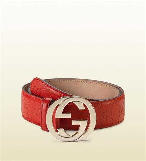 red Gucci belt red buckle